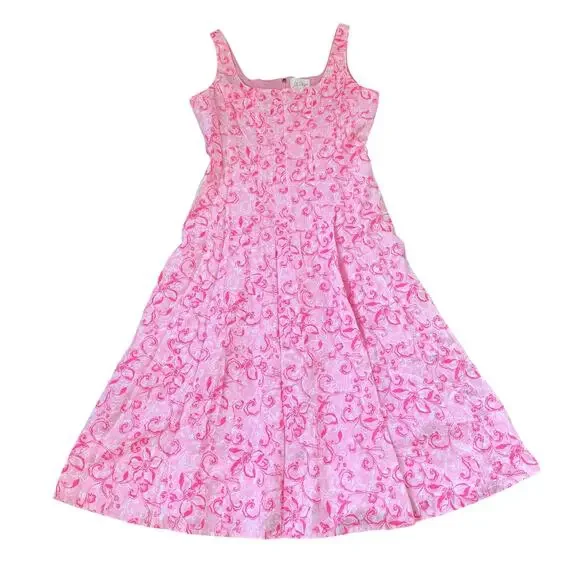 knee length dresses for ladies Calina Linen Midi Dress – The Pink Cottage main image 0